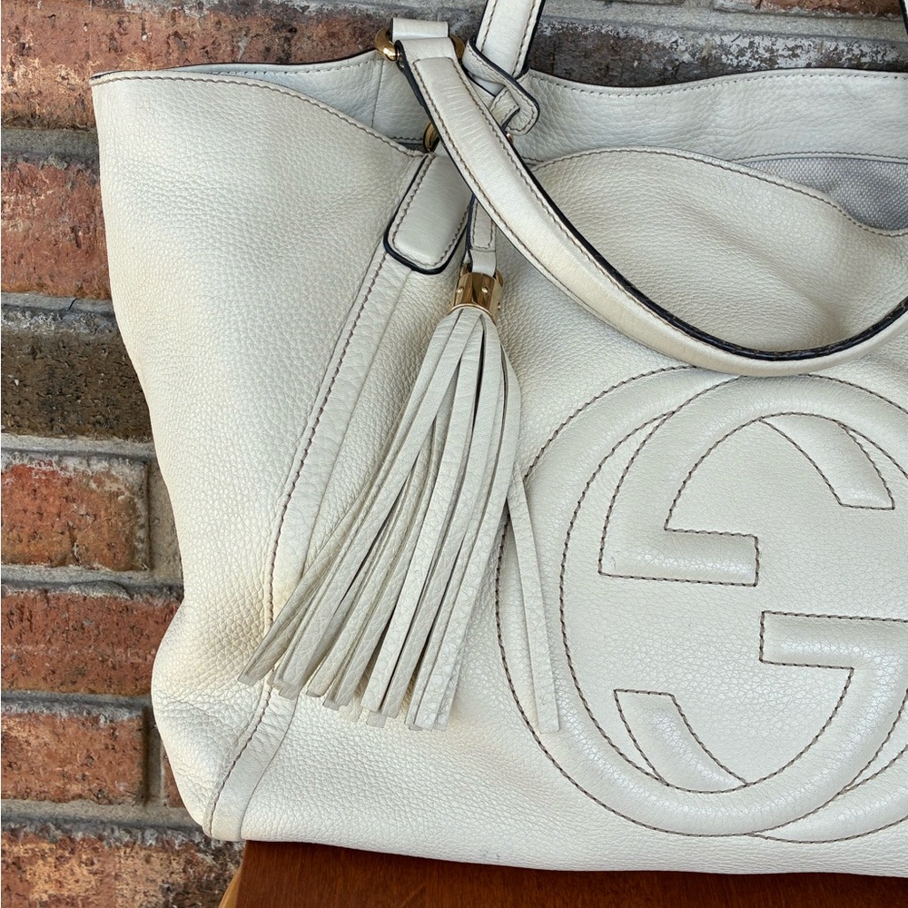 🤍 Gucci Soho Ivory Tote Bag - Picture 3 of 17